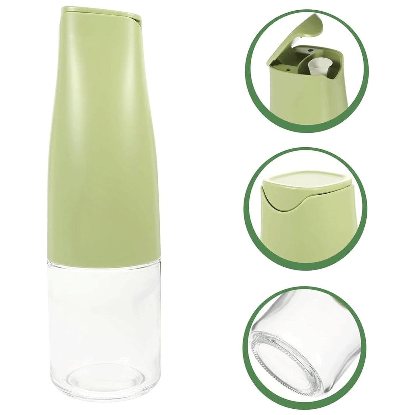 Oil Dispenser, 500ml Cooking Oil Dispensing Cruets with Automatic Open Lid, (500 ML)